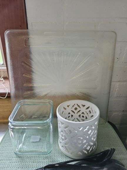 Glass Plate, Butcher Block, Candle/Plant Holders, Misc