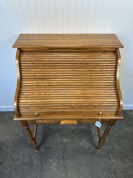 Oak roll-top desk