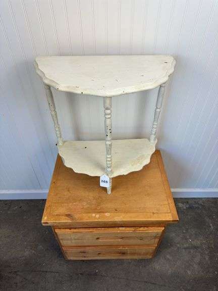 2 drawer pine nightstand and wooden side table