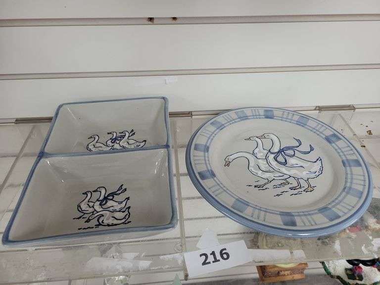 Louisville Stoneware Pottery Divided Platter, Plate image