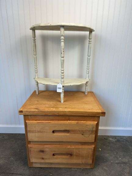 2 drawer pine nightstand and wooden side table