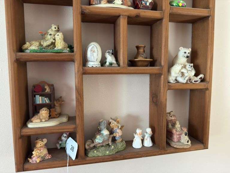 Wall shelf with figurines 22" x 30"