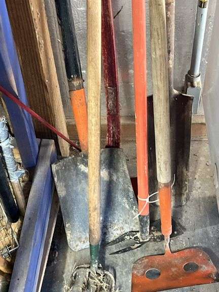 Concrete hoe, axe, scratcher, spar, long handle shovel