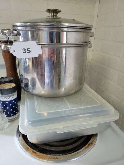 Double-Boiler, Salt/Pepper Shakers, Covered Cake Pan