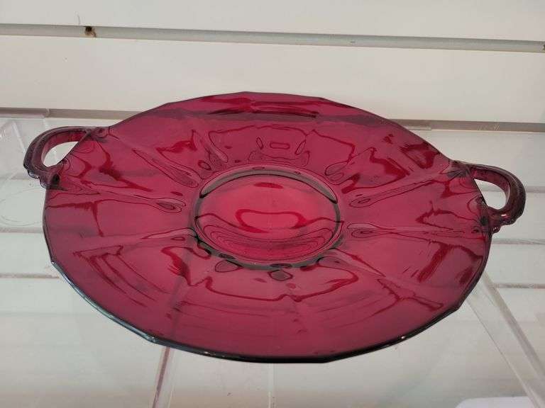 Vintage Ruby Red Handled Bowl image