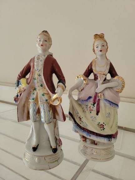 Vintage Porcelain Victorian Man and Woman (Japan) image