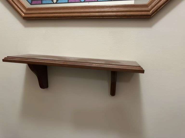Mirror 21” x 31”, small wall shelf 18” wide x 5” deep