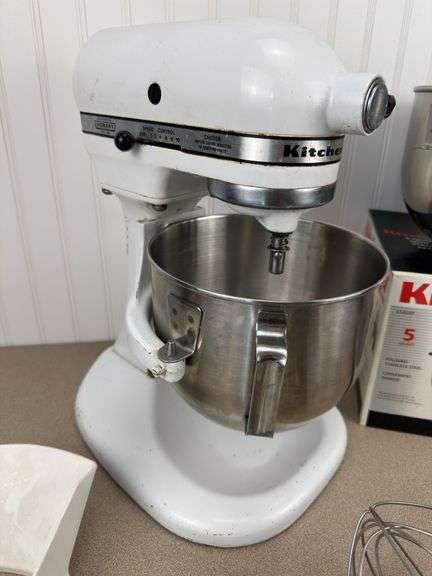 KitchenAid stand mixer with attachments