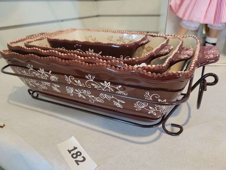 Temptations Floral Lace Casserole Dishes, Rack image