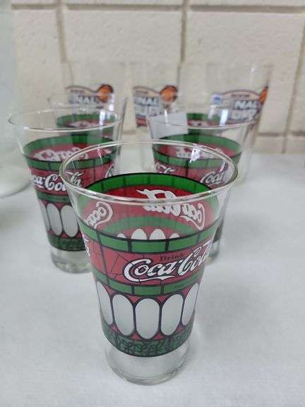 Coca-Cola Stained Glass Glasses, 2006 Final Four Indianapolis Glasses image
