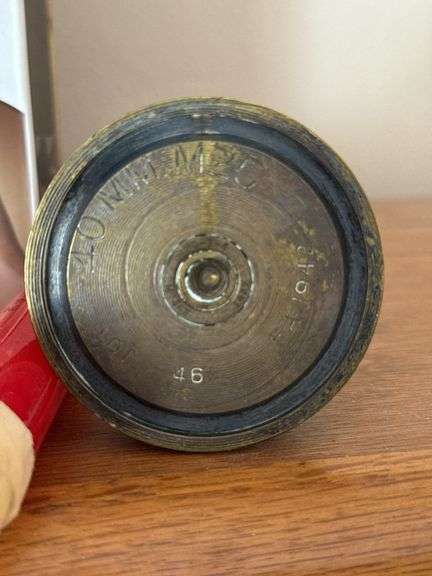 Led candle set, pair of candle holders made from WW II shell casings, tin box, photo albums, misc