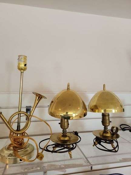 Brass French Horn Lamp, Brass Lamps image