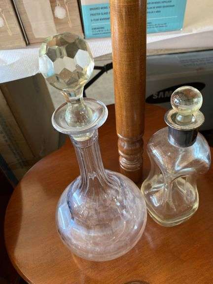 Bar wear, decanters, small ice bucket, picks, stirrers, corkscrews