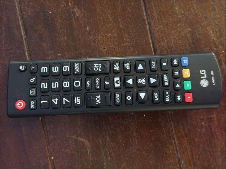 60" LG television with remote