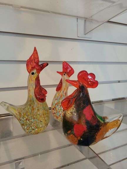 Confetti Blown Glass Roosters image