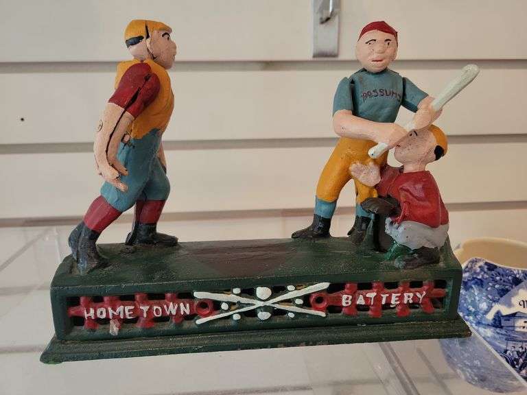 Vintage Hometown Battery Cast Iron Mechanical Bank image