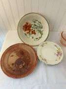 Misc china, pink blue milk and carnival glass