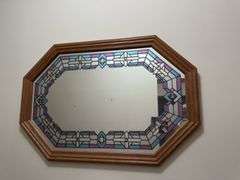 Mirror 21” x 31”, small wall shelf 18” wide x 5” deep