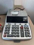 Coin counters, banks, calculator, 2 storage totes with lids