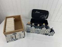 KLM business class coasters and 6 KLM Holland collector Rynbende houses