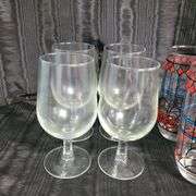 Vintage Pepsi Glassware, Clear Glass Wine Glasses