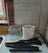 Glass Plate, Butcher Block, Candle/Plant Holders, Misc