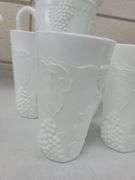Indiana Colony Milk Glass Harvest Grape Pattern Pitcher and Tumblers