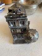 Salt and pepper shakers, tole painted pieces, miniature plates, ashtray