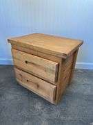 2 drawer pine nightstand and wooden side table