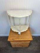 2 drawer pine nightstand and wooden side table