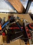 Pliers, adjustable wrenches. Tape measurers, stone, misc