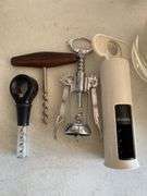 Bar wear, decanters, small ice bucket, picks, stirrers, corkscrews