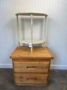 2 drawer pine nightstand and wooden side table