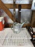 2 levels, watering can, wire baskets