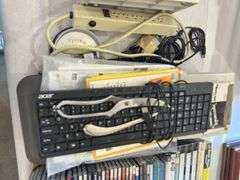 Large Primarily Jazz CD collection, pc printer, keyboard, power strip, Misc