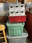 Martin house w/ 2 tubs of bird feed