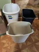 Lot of 3 plastic trash cans