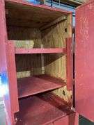 2 wood storage cabinets