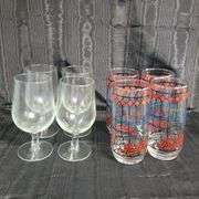 Vintage Pepsi Glassware, Clear Glass Wine Glasses