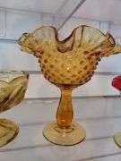 Fenton Hobnail Compote, Anchor Hocking Fairfield Compote, Fenton Amberina Hobnail Petite Vase
