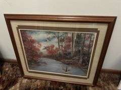 Signed and numbered framed picture