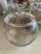 Vases, clear apple jar, miscellaneous