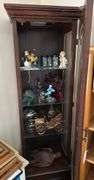 Lighted curio cabinet with glass shelves 16" x 68" x 12"
