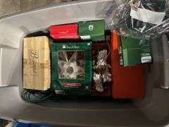 2 tubs of Christmas items