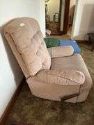 Tab upholstered recliner, some stains