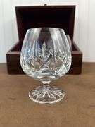 Crystal goblets in case, glass casters in case, 2 crystal bowls
