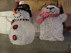 7' & 4' Christmas trees, Christmas wrapping paper, lighter bear & snowman
