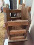 Wood house magazine rack 14" t
