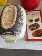 Romertopf W. Germany clay cooking pot, utensils, pitchers, ceramic basket, miscellaneous