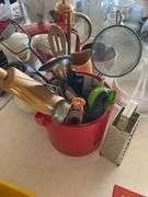 Romertopf W. Germany clay cooking pot, utensils, pitchers, ceramic basket, miscellaneous